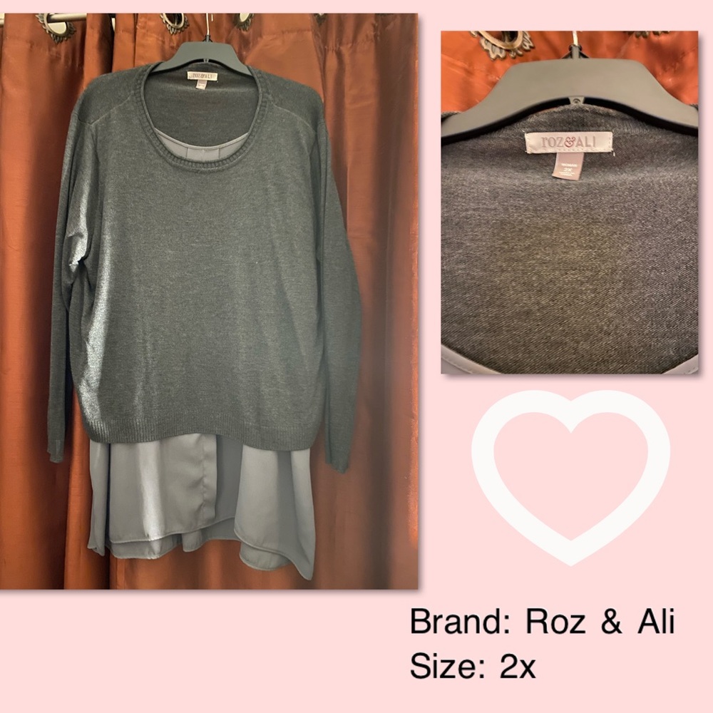 “Dressbarn” Roz & Ali Sweater 2x